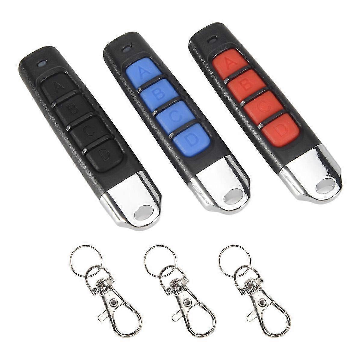3Pc 4 Key Buttons Garage Door Opener Remote Control Duplicator 433MHZ