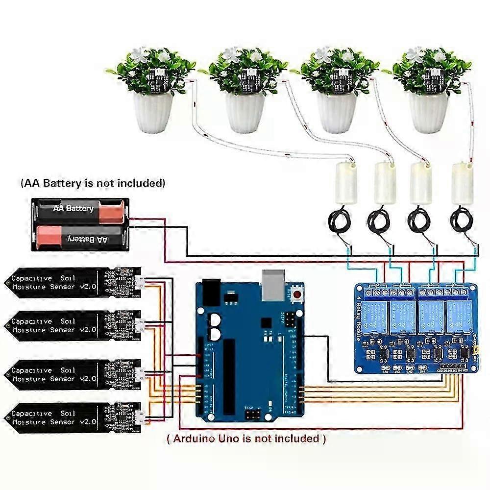 DIY Automatic Irrigation System Self Watering DIY Kit Garden Planting Water Pump Soil Moisture Sensor Relay Module for Arduino
