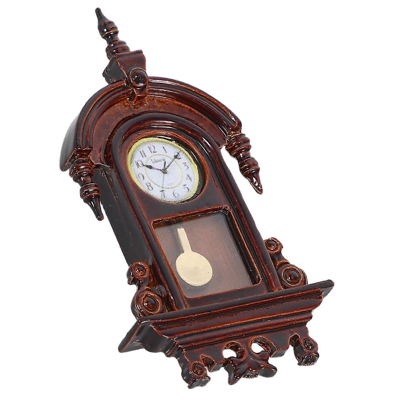 Miniature Pendulum Clock Retro Clock Decoration for Vintage Decor