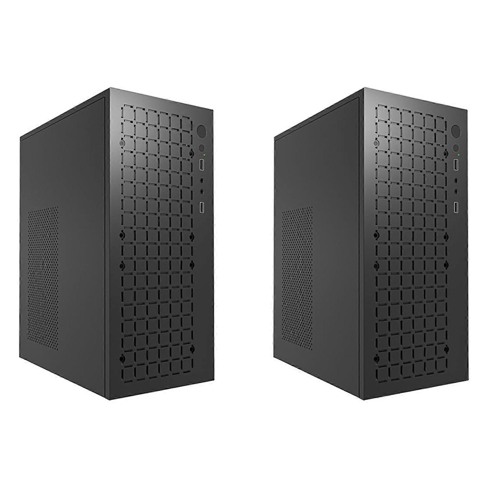 2X MINI Computer Case M-ATX/ ITX Computer PC USB2.0 Chassis Support SSD 3.5 Inch HDD Mini PSU Case