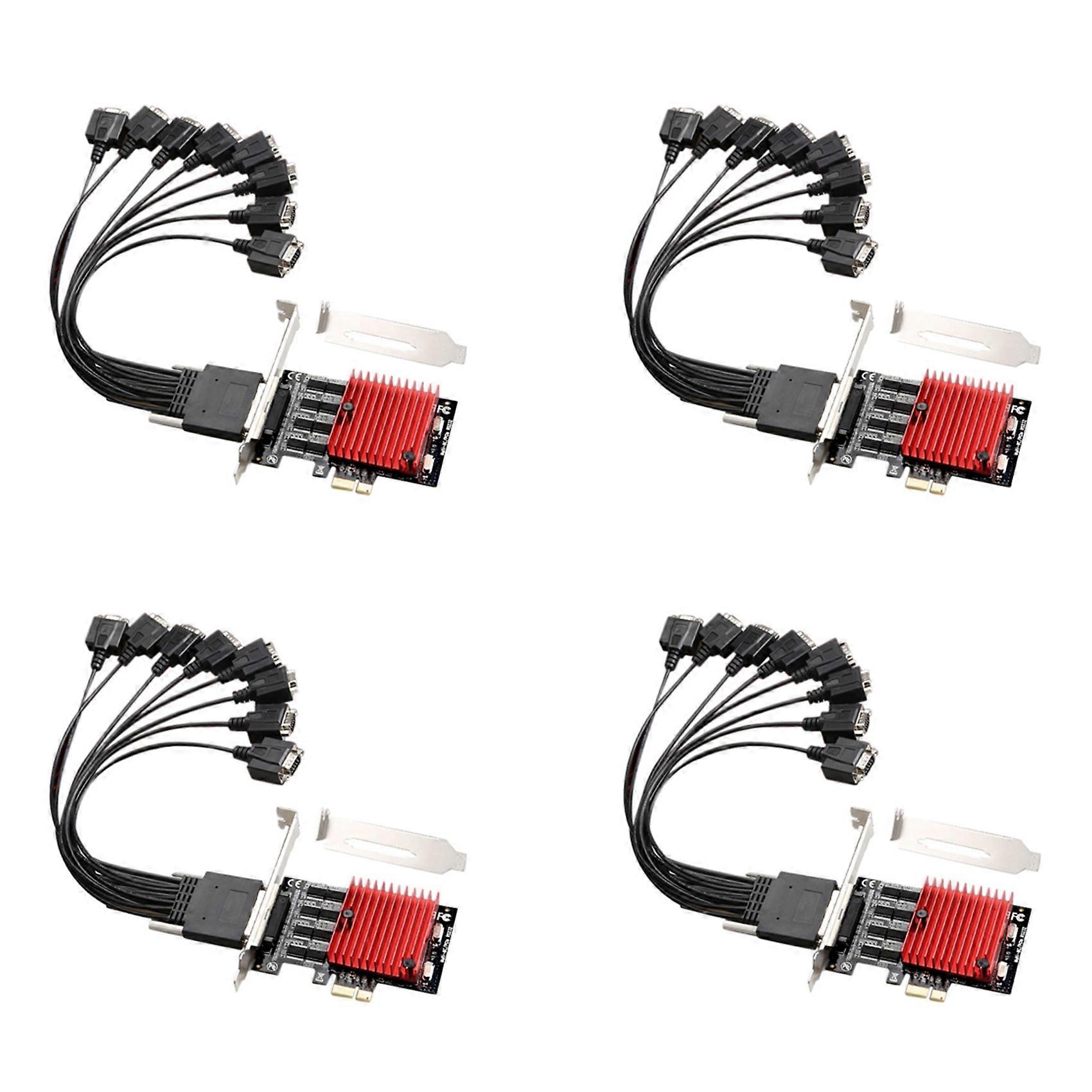 4X PCIE to 8-Port RS232 Expansion Card PCI-E 8-Port DB9 Serial Card 8-Chipset PCI-Express Control Card