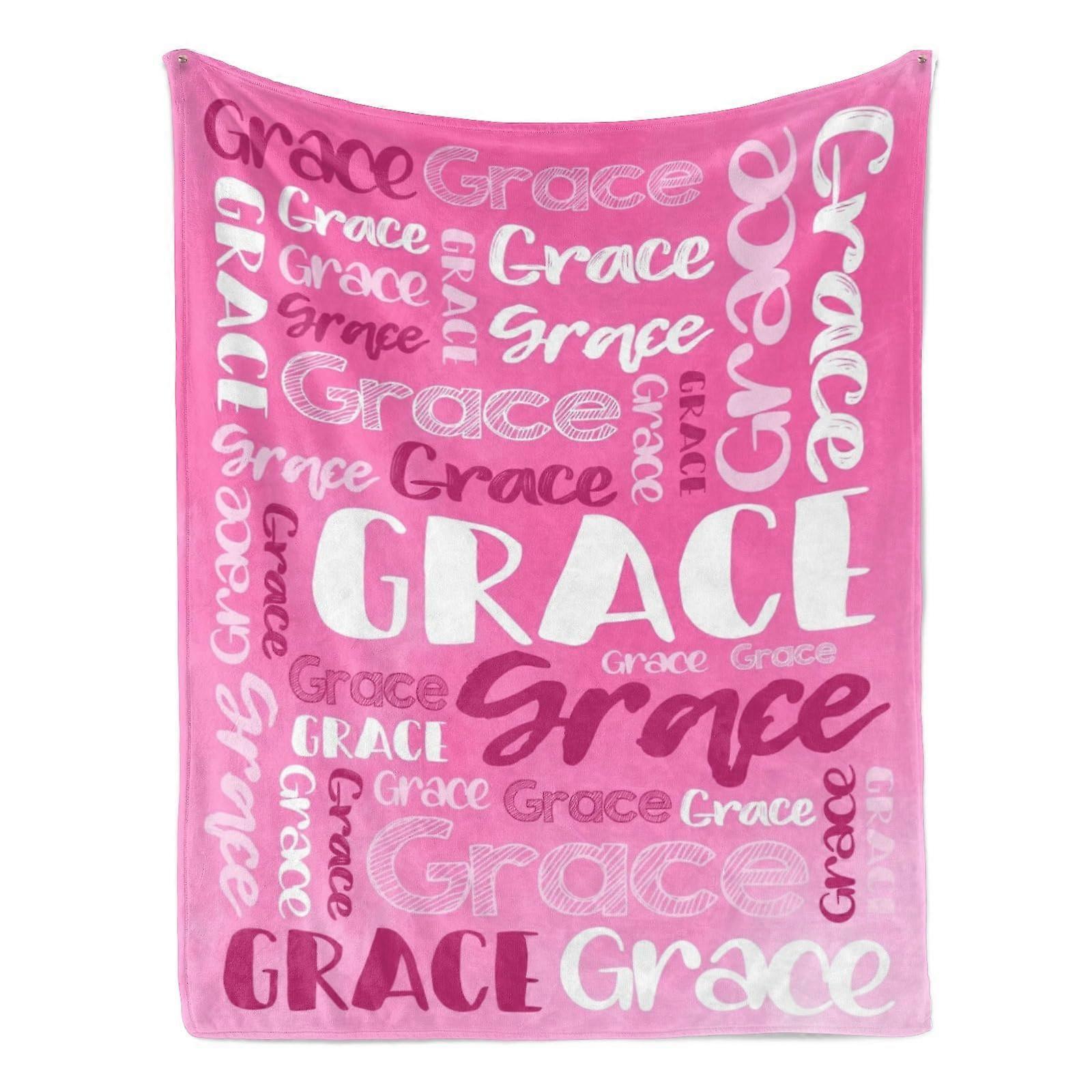 Blanket with Custom Name Design UltraSoft Flannel Throw for Kids and Adults 30'x40'