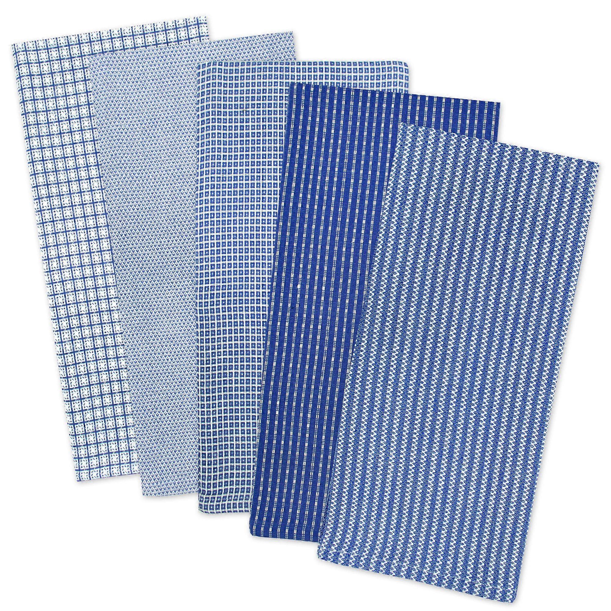 Assorted Blue Dishtowel (Set of 5)
