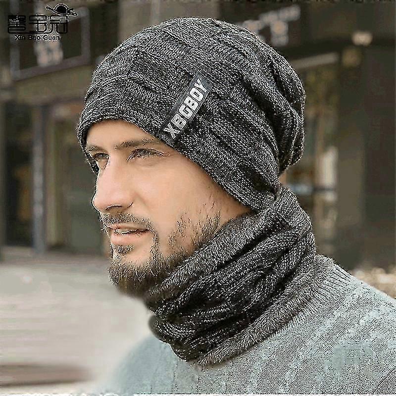 Men Hat And Sciarpf Set Winter Warm Men's Hat Sciarpf Set