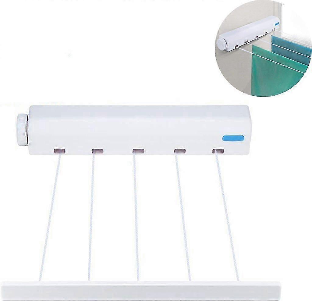 Extendable Indoor/Outdoor Clothesline with Backstop for Easy Adjustment