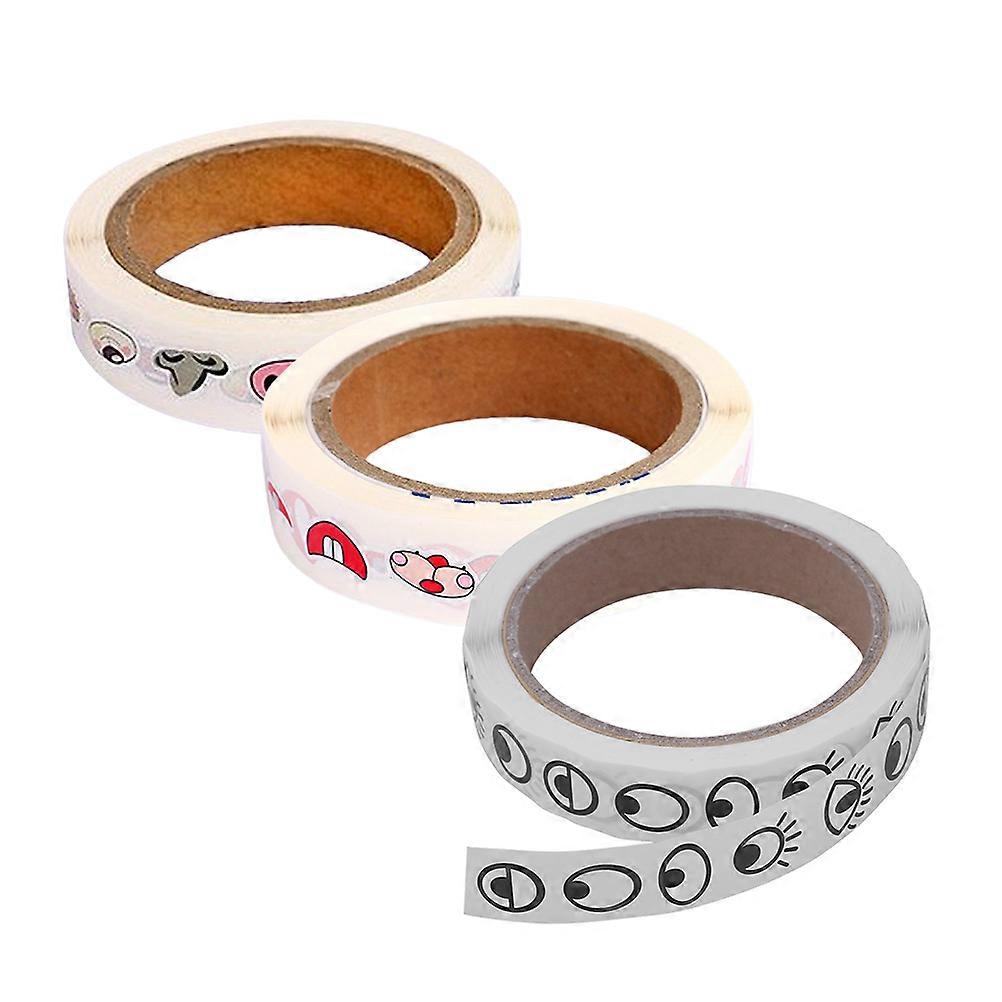Printer Sticker Label Sticker for Labeling 6 Rolls Black and White Eyes Pattern
