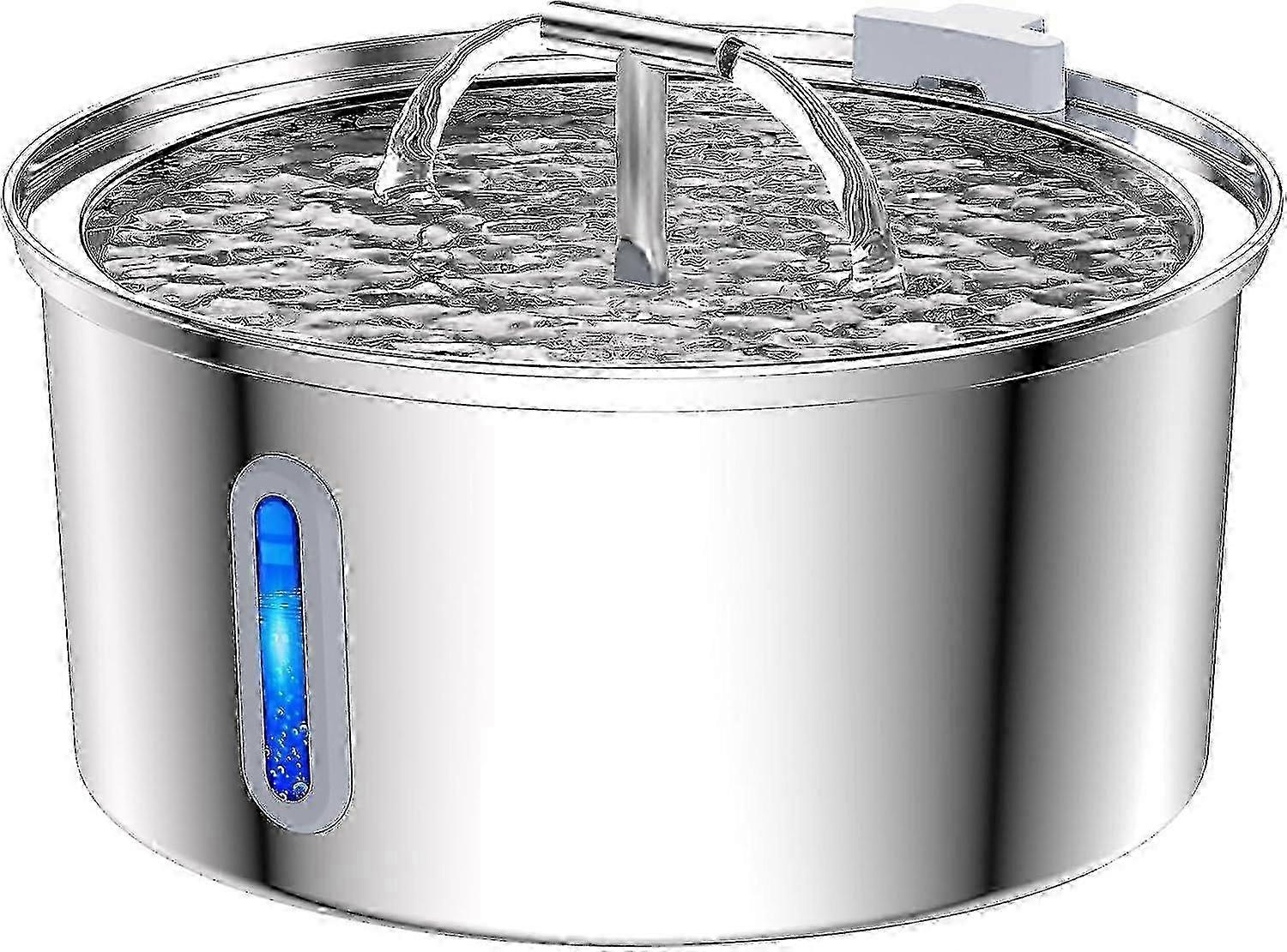 Automatic Cat Fountain with Replaceable Filter, 108oz/3.2L Water Dispenser for Pets with LED