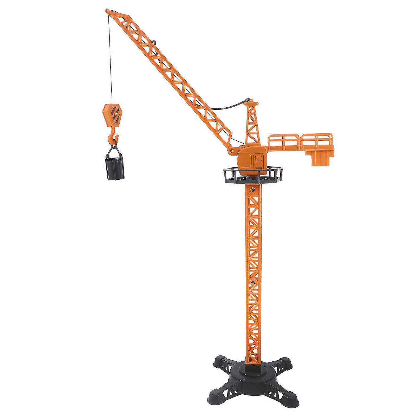 Plastic Crane Truck Toy with Rotating Features for Playing