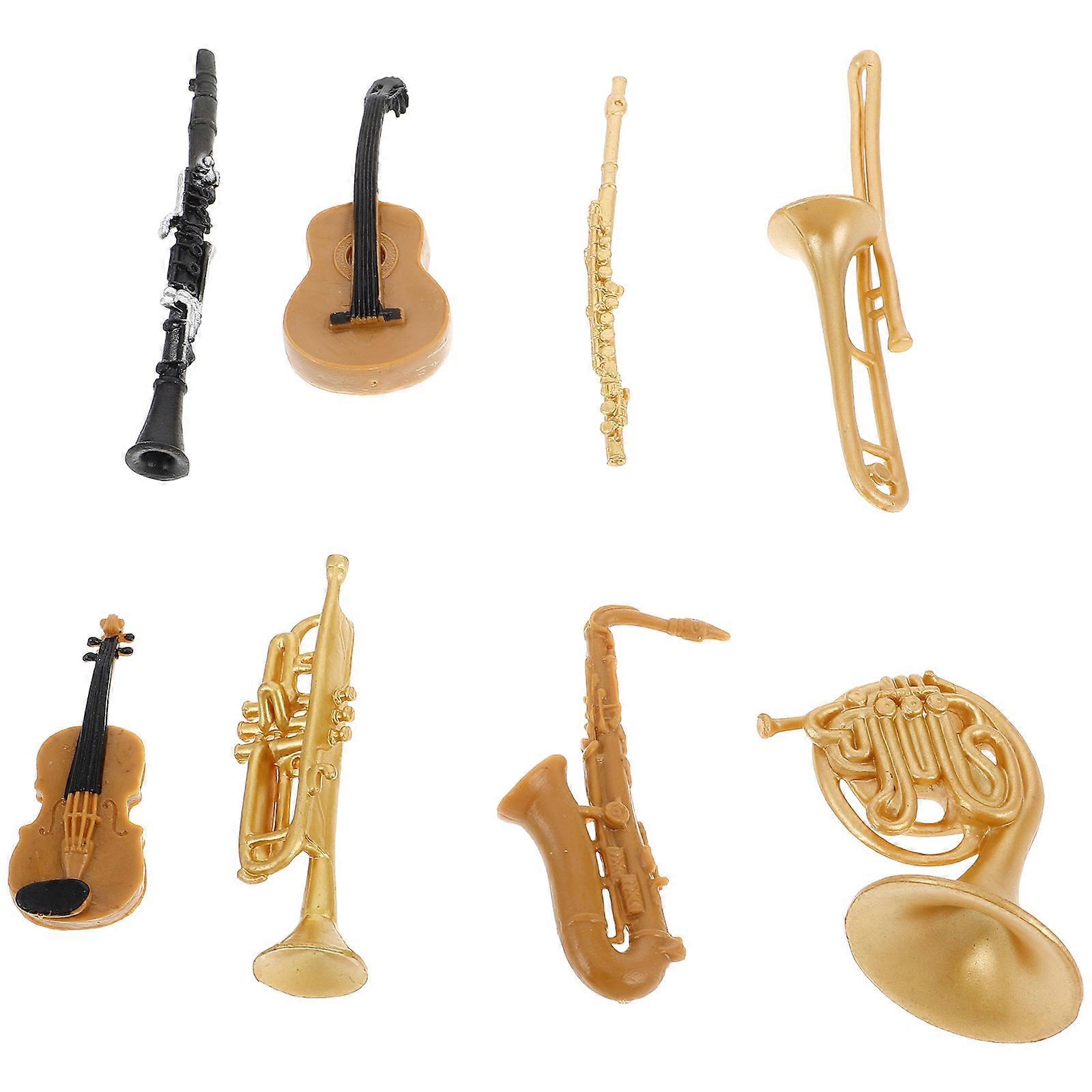 Mini Instrument Model Set for Decoration 1Set Delicate Miniature Musical Instruments