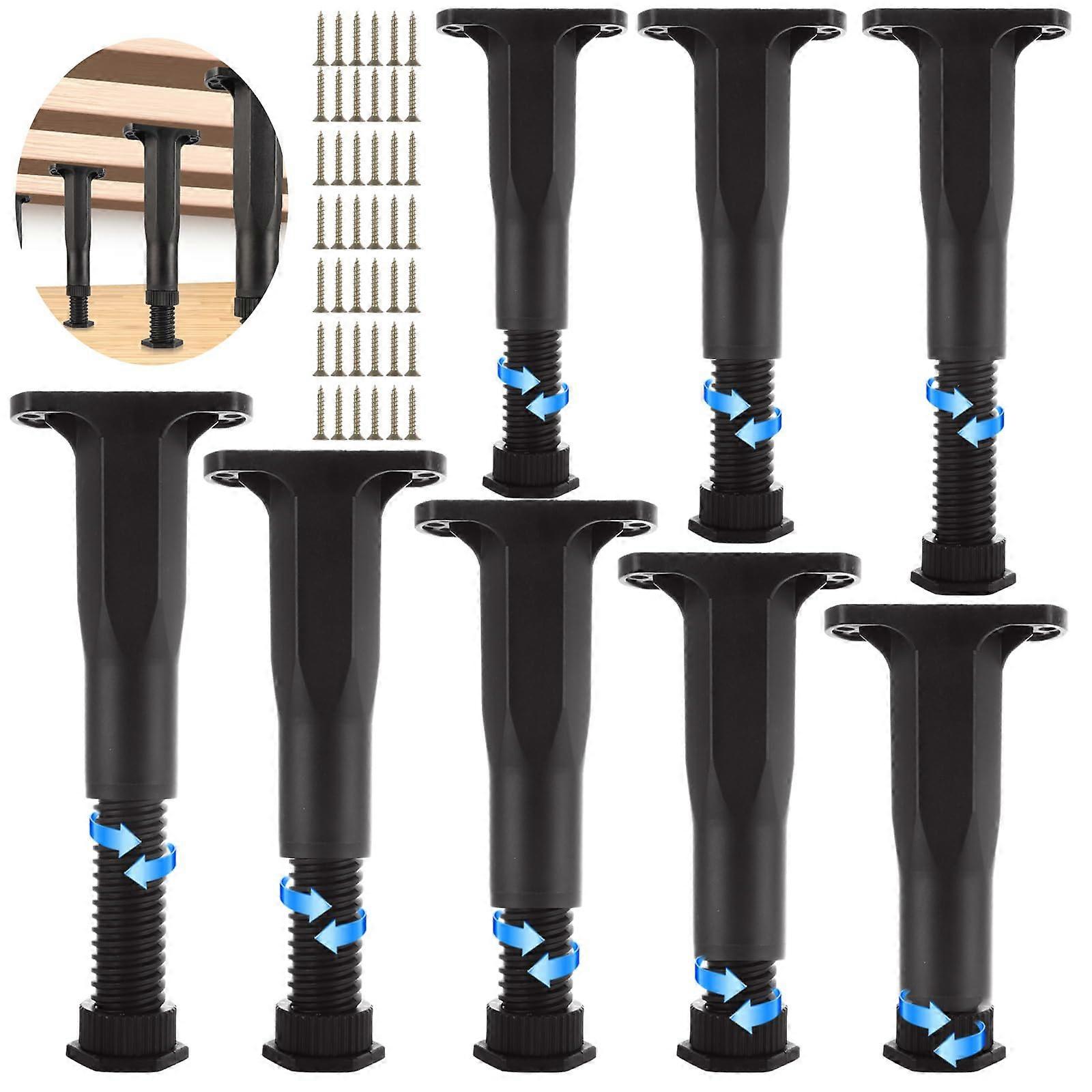 8Pcs Adjustable Bed Support Legs 810 Inch Height Range with Floor Protection and Noise Reduction