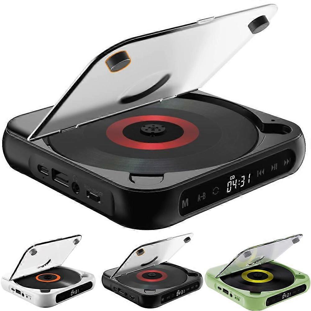 Portable CD Player With Bluetooth 5.3, Rechargeable, Supports CD/CDR/CDRW/MP3, HiFi Sound, Compact & Light, Black