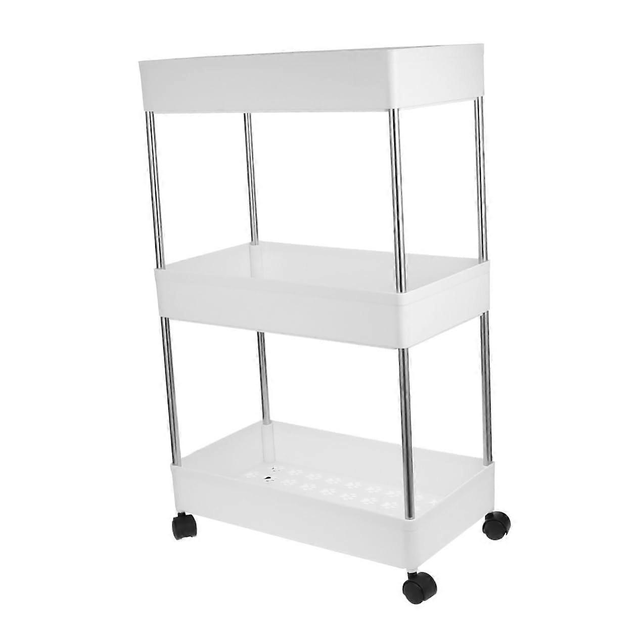 3Tier Rolling Storage Cart with Wheels Large Capacity Removable Rack for Bathroom Laundry Kitchen