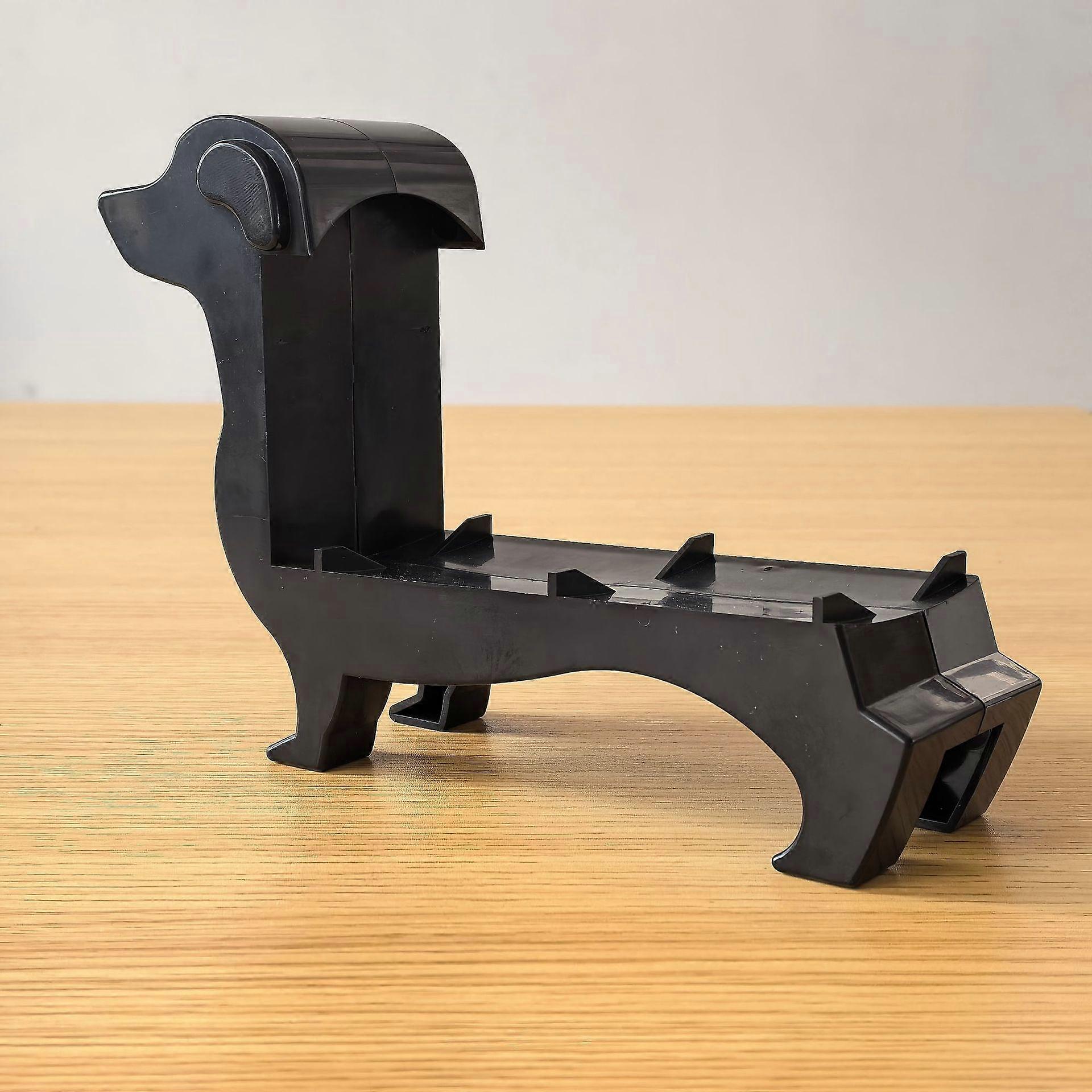 Simple desktop wine rack with dachshund design, plastic wine display stand.