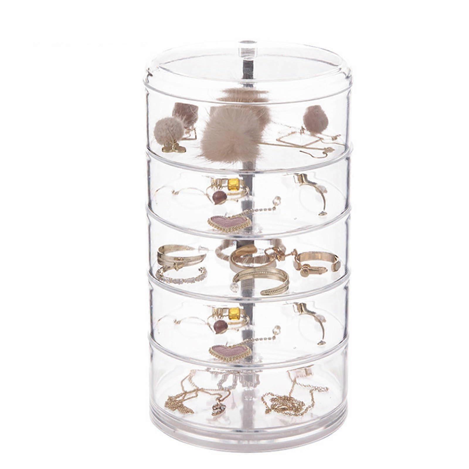 Rotating Jewelry Organizer 3/4/5 Tier Transparent 360° MultiTier Stackable Display Case