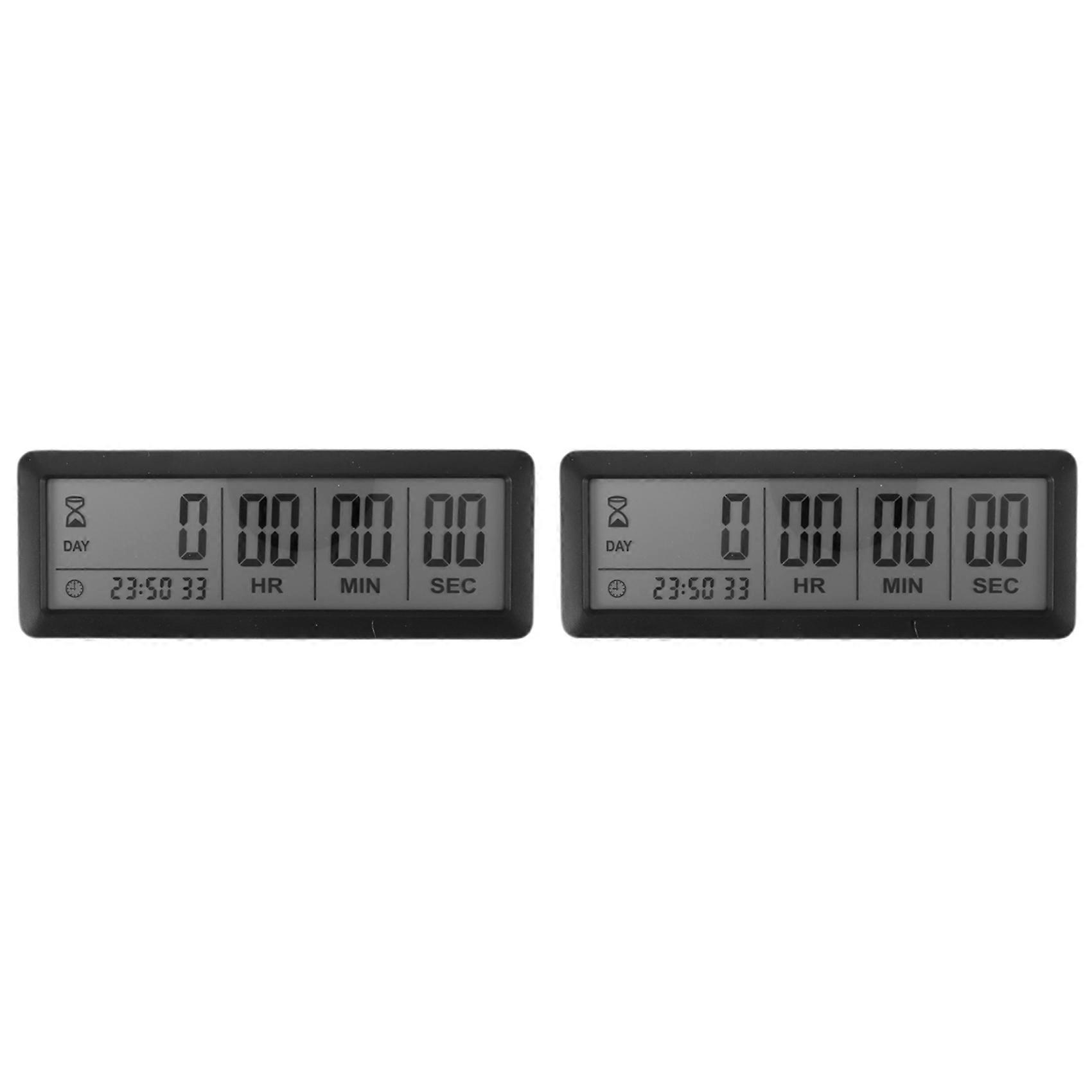 2X Big Digital Countdown Days Timer Clock - 999 Days Count Down Clock Timer for Graduation Lab Kitchen (Black)