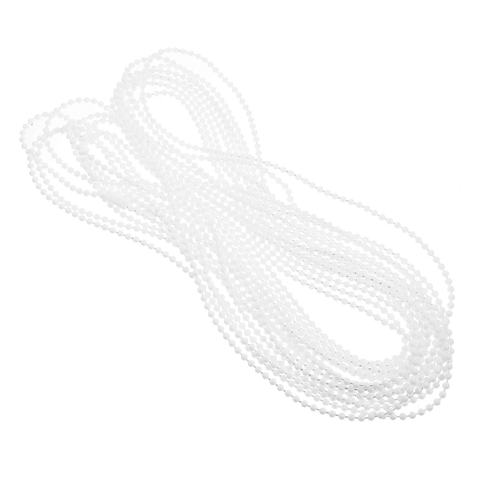 Beaded Chain for Blinds 1000X0.4cm White Safe Material 1Pcs