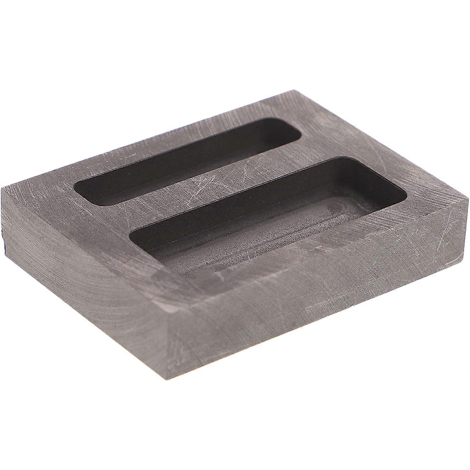 Graphite Mold Ingot Mold for Casting Metal with 2 Holes for DIY Use