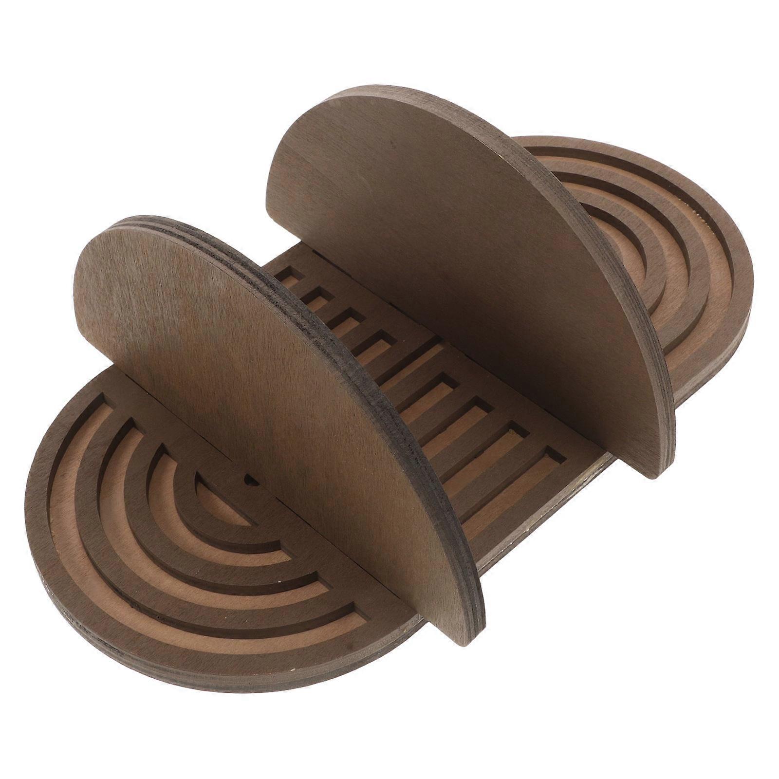 Wood Wall Decor Floating Shelf with Unique Oval Shape for Home Boho Style Coffee Color 7.87x15.75 Inches