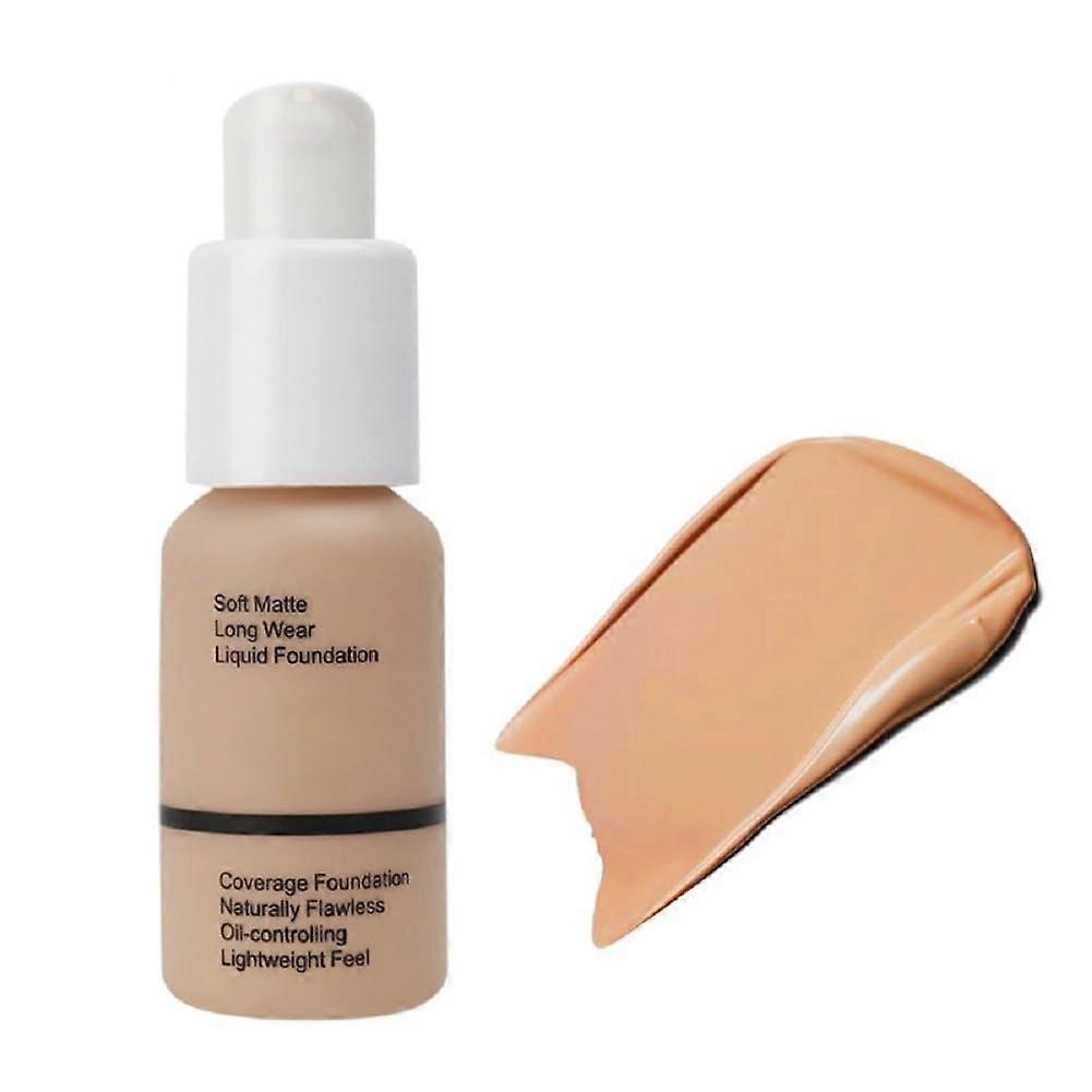 Liquid Foundation with Concealer, Full Coverage Buff Beige, Brightening Oil Control, 5 Colors