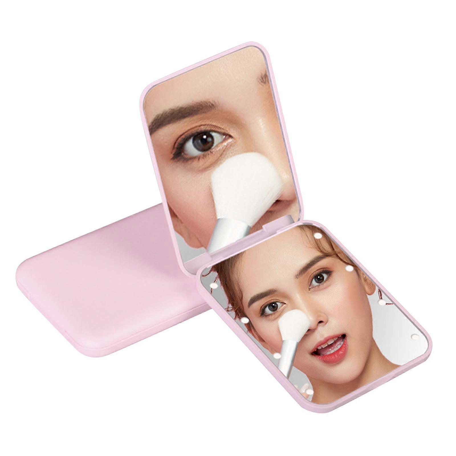 Handheld Lighted Makeup Mirror with 2X Magnification, Battery Powered 26-27s