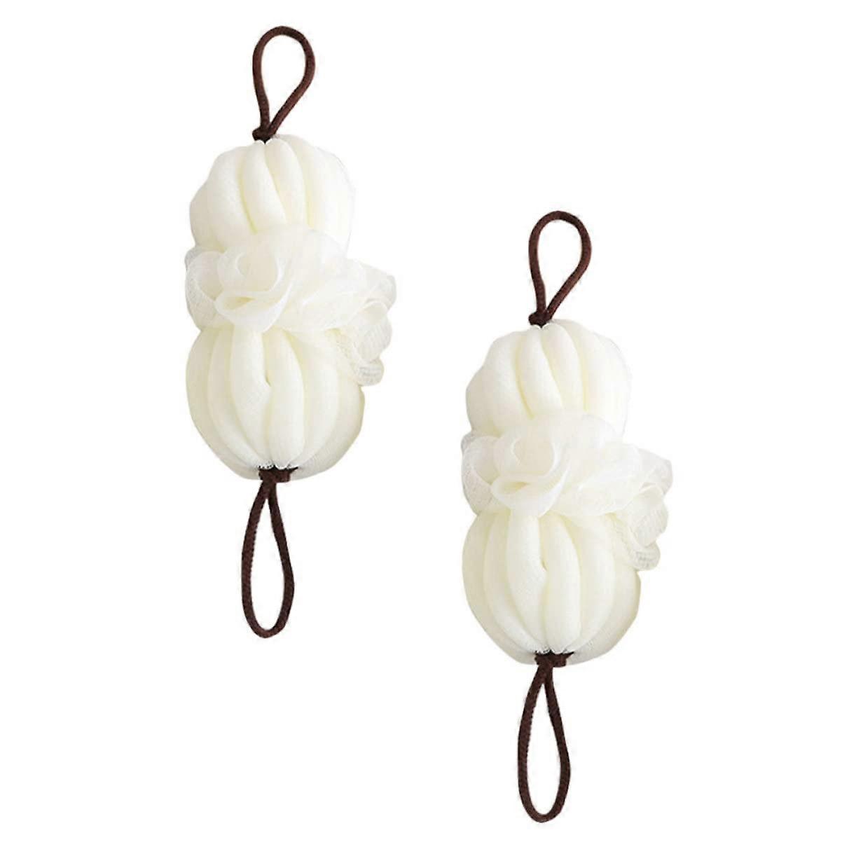 2pcs Large Exfoliating Shower Loofah Soft Mesh Bath Sponge for Deep Cleansing and Smooth Skin