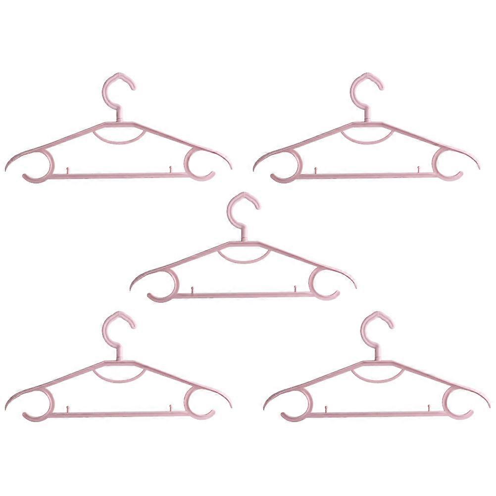 Non-Slip Clothes Hanger Plastic Bracket for Clothes 5Pcs Pink
