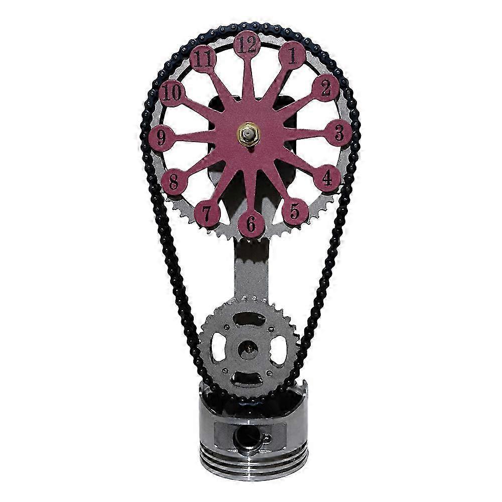 Rotating Gear Clock Vintage Table Gear Clock Decoration Electric Table Clock