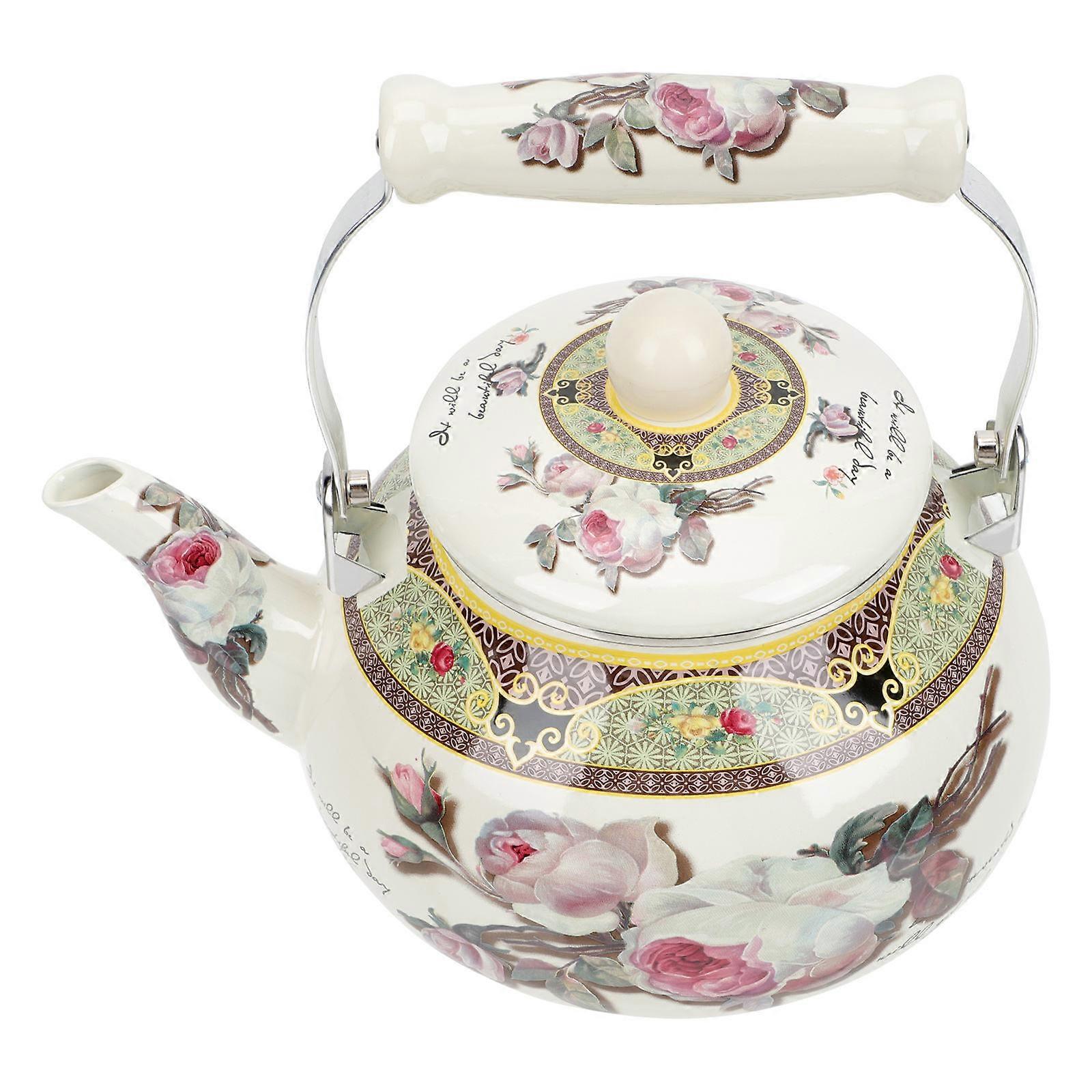 Enamel Tea Kettle Decorative Colored Printing Function Water Boiling Kettle