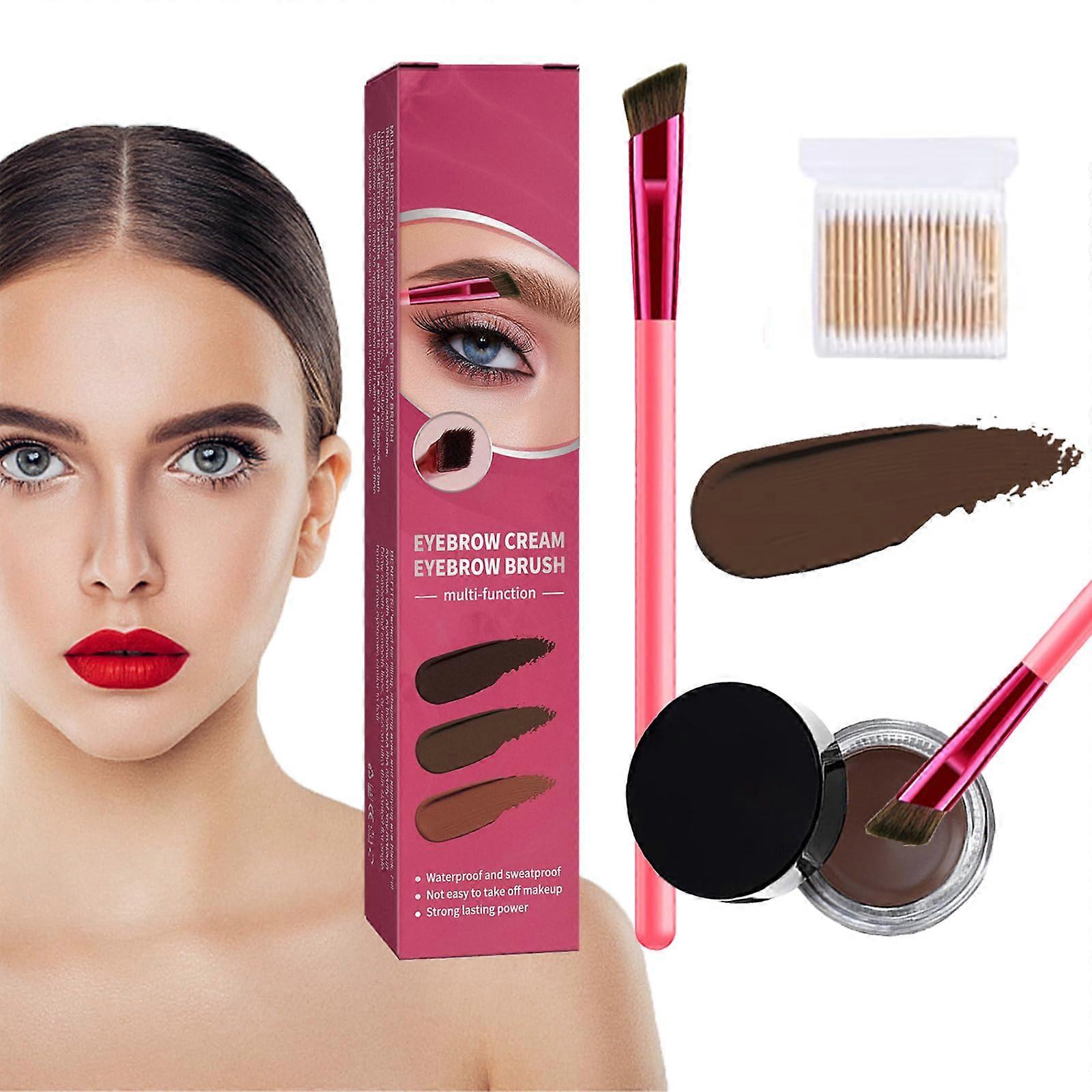 4D Eyebrow Lamination Kit with Brush, Waterproof LongLasting Color, Dark Brown Starter Set