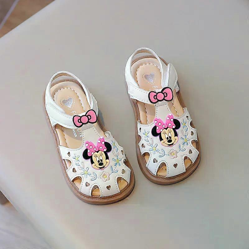 Disney Summer Baby Soft Sole Baotou Toddler Shoes Mickey Mouse New Girl Sandals Kids Anti-Kick Princess Beach Shoes