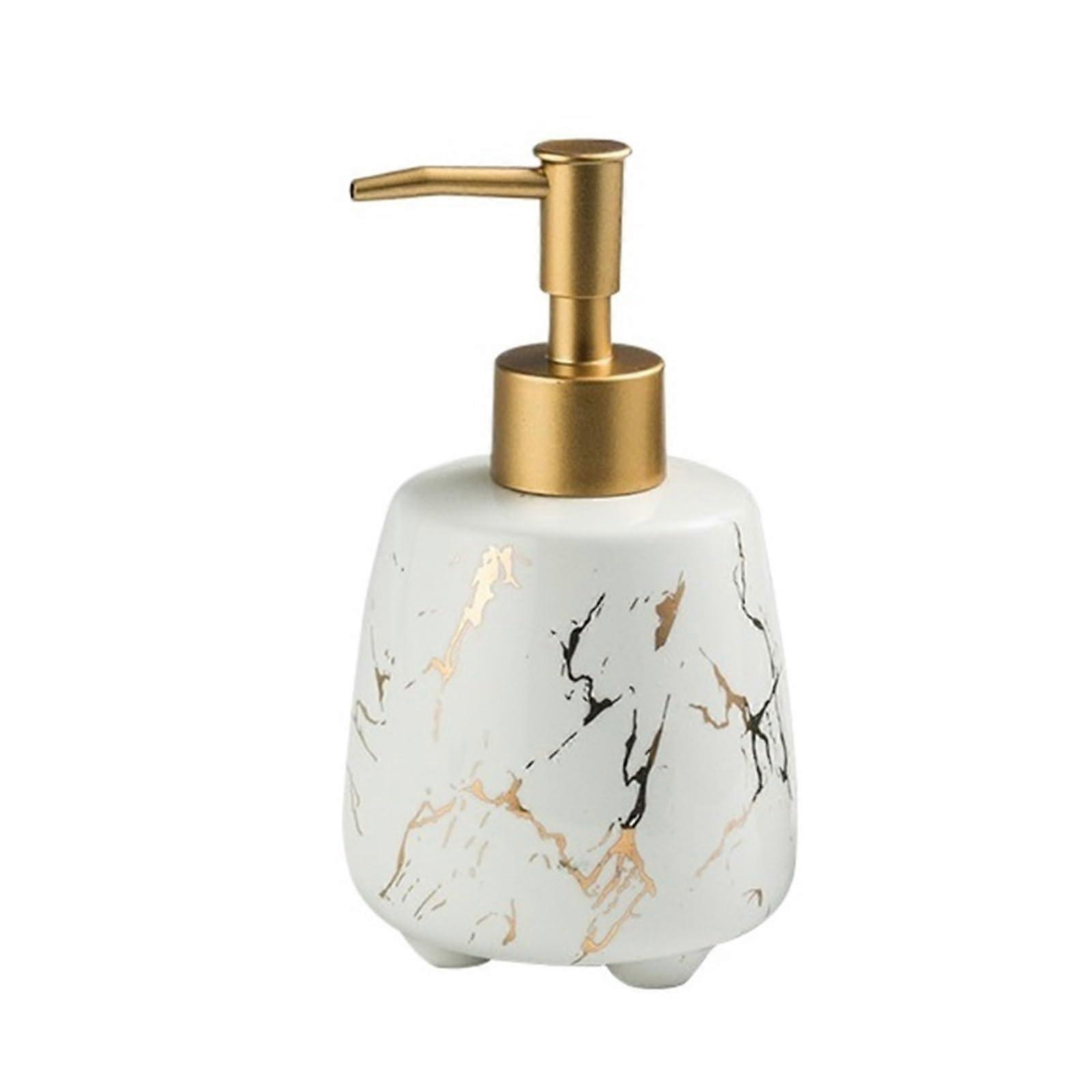 300ml White Ceramic Soap Dispenser for Bathroom Lotion with Stylish Compact Design