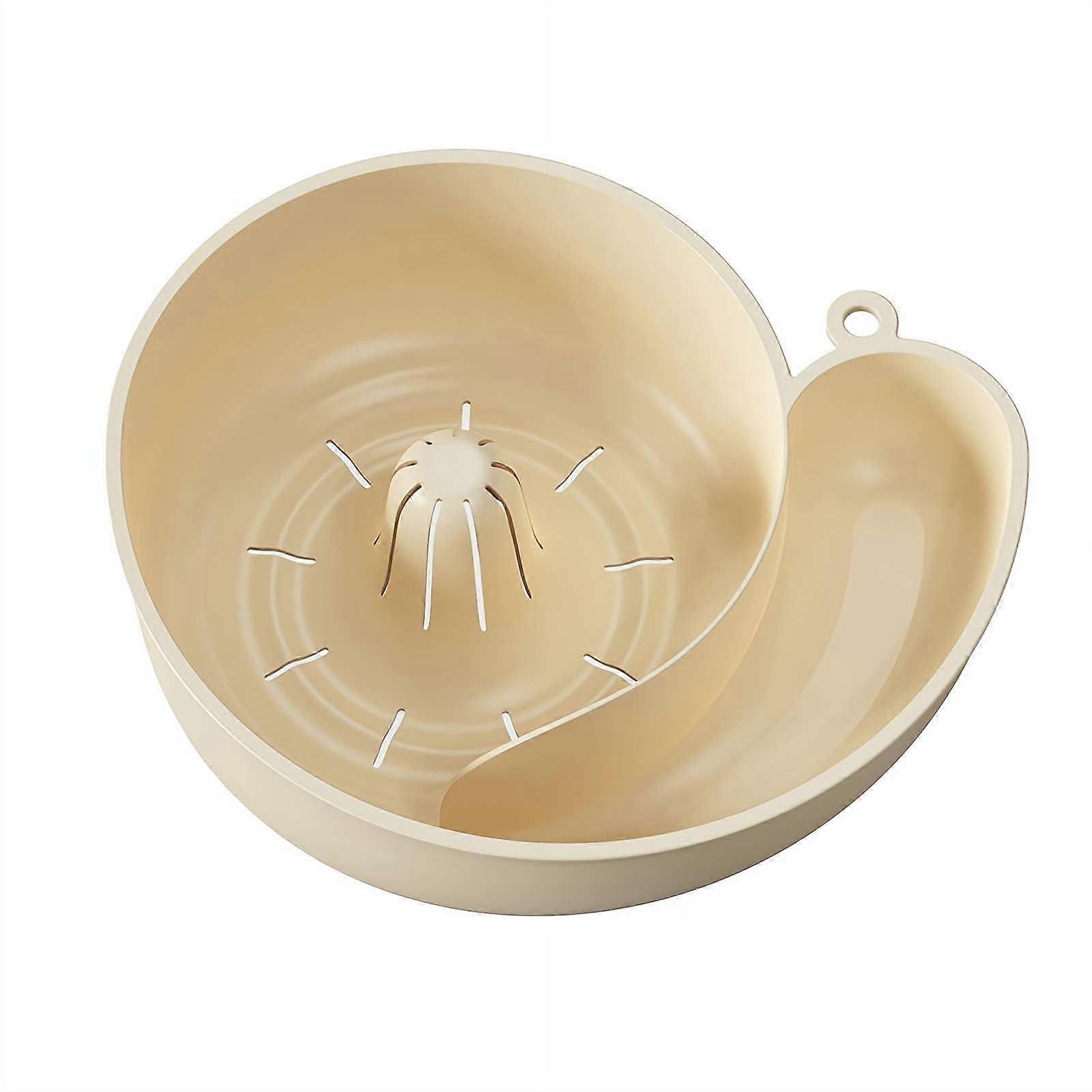 Automatic Vegetable Fruit Washer with 360° Rotating Strainer for Kitchen Sink, Snail Shape, White