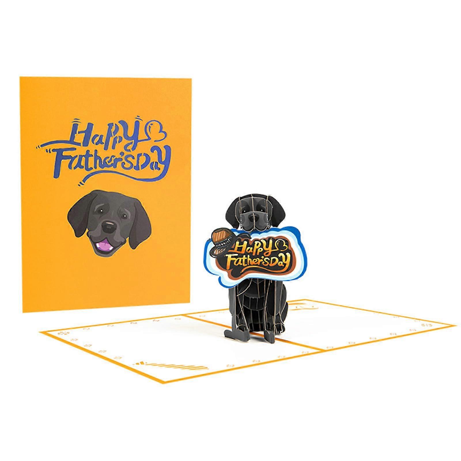 Handmade Father's Day Card with Black Labrador Design for Dad