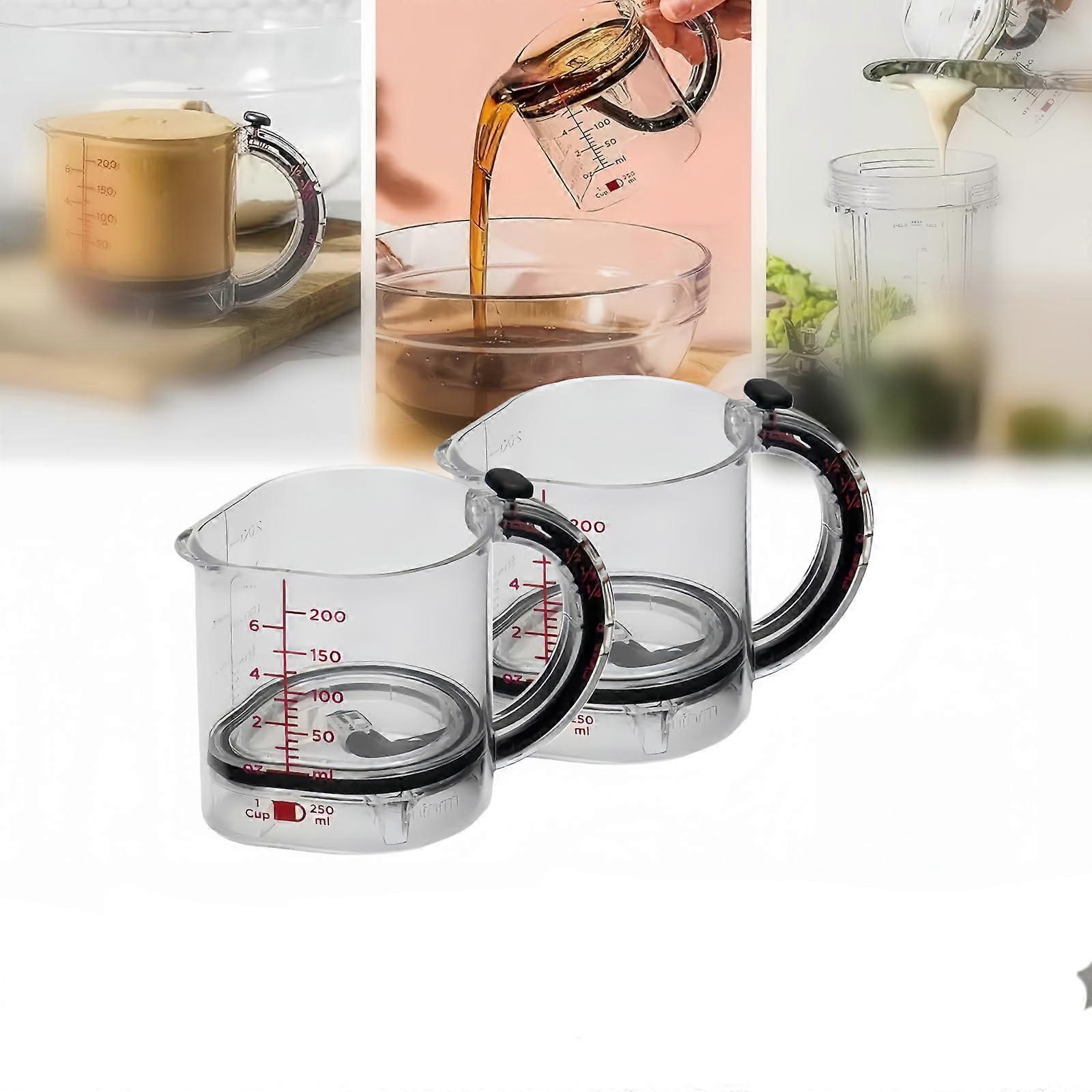 4in1 Adjustable Measuring Cup with Scraper, Collapsible SpaceSaving Design for Baking and Cooking