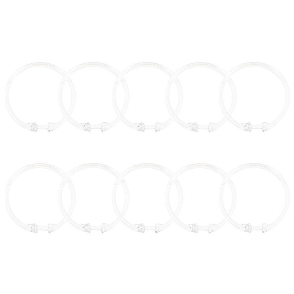 10Pcs Shower Curtain O Rings Clear Shower Rings Hook Hanger Bath Drape Loop