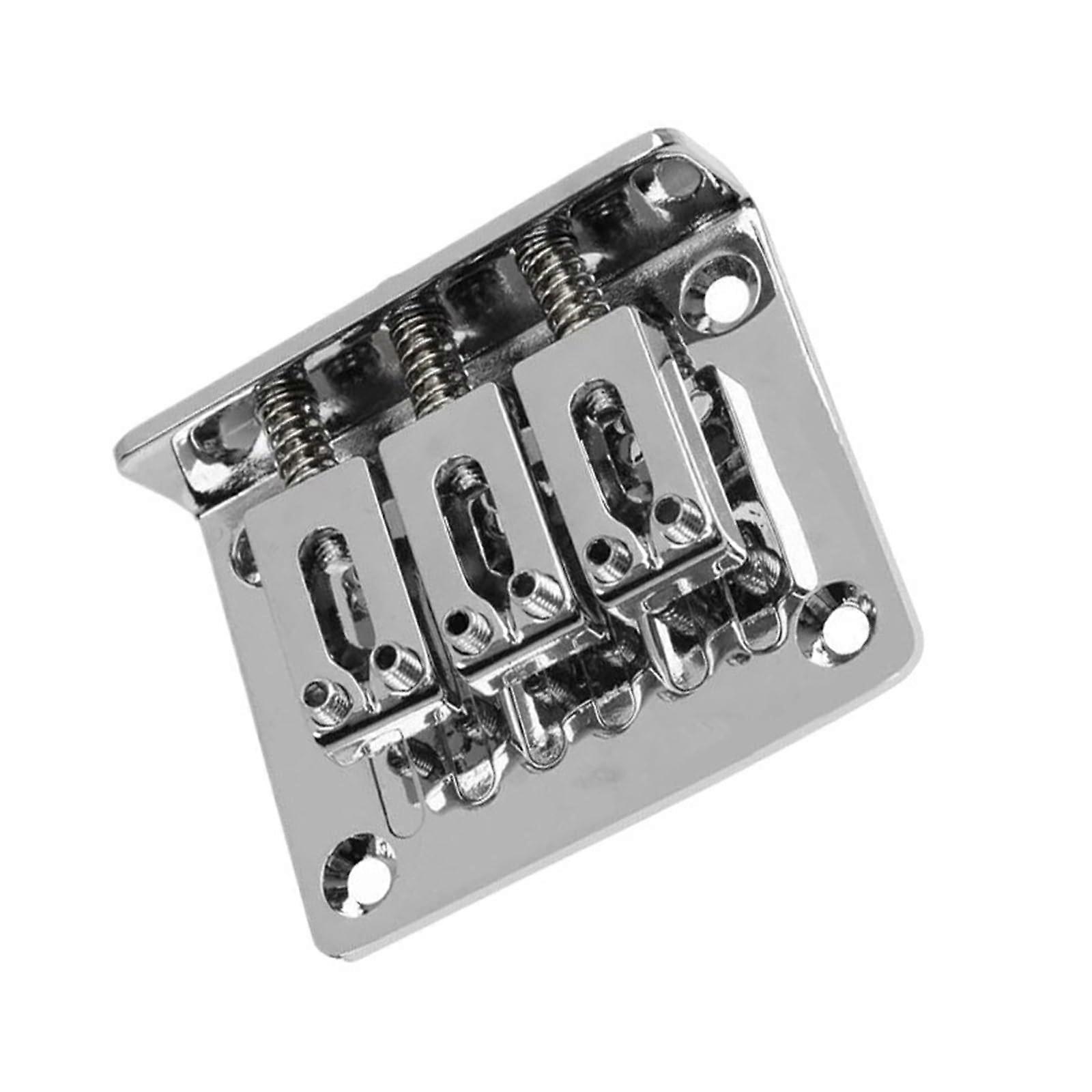 Adjustable 3 String Acoustic Guitar Bridge Chrome with Intonation Control for Model MU0453