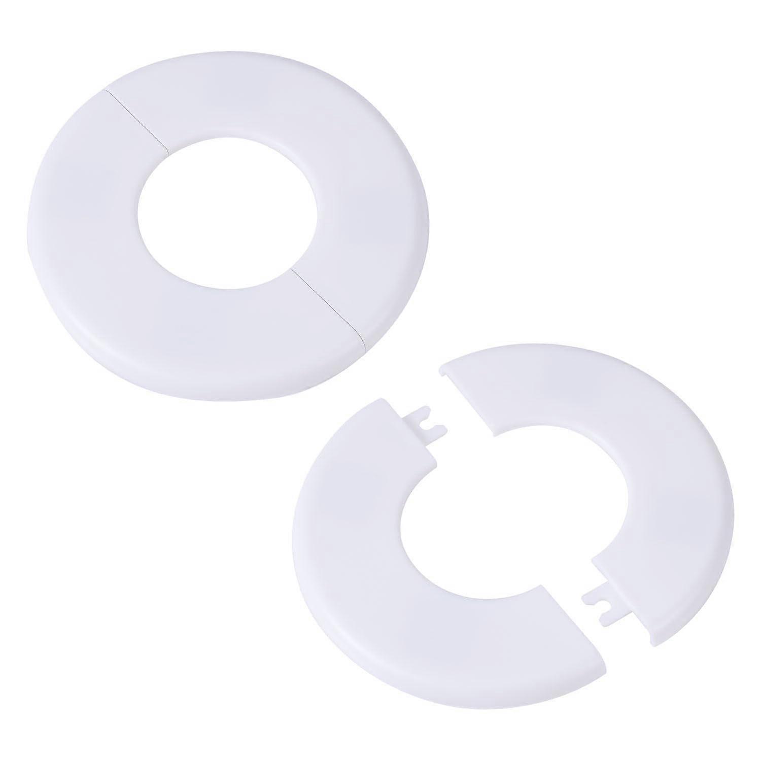 2pcs Wall Split Flange SelfAdhesive ABS Escutcheon Cover for 2 Inch Plumbing Pipe Trim White