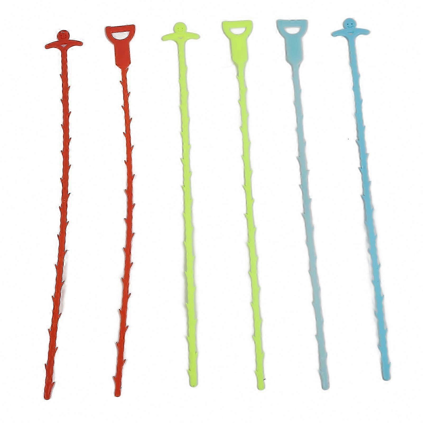 6-Pack Flexible Drain Cleaning Tool for Hair Clogs in Sinks and Toilets