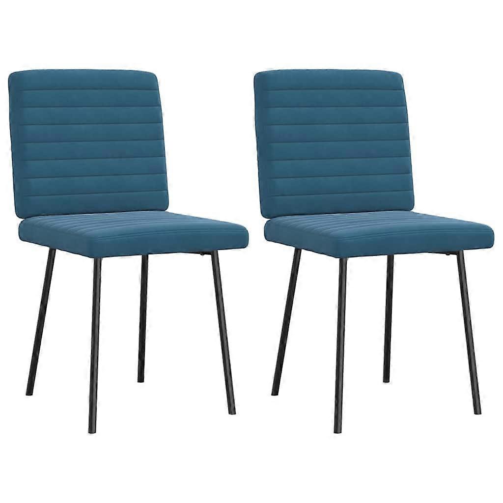 vidaXL Eetkamerstoelen 2 st fluweel blauw