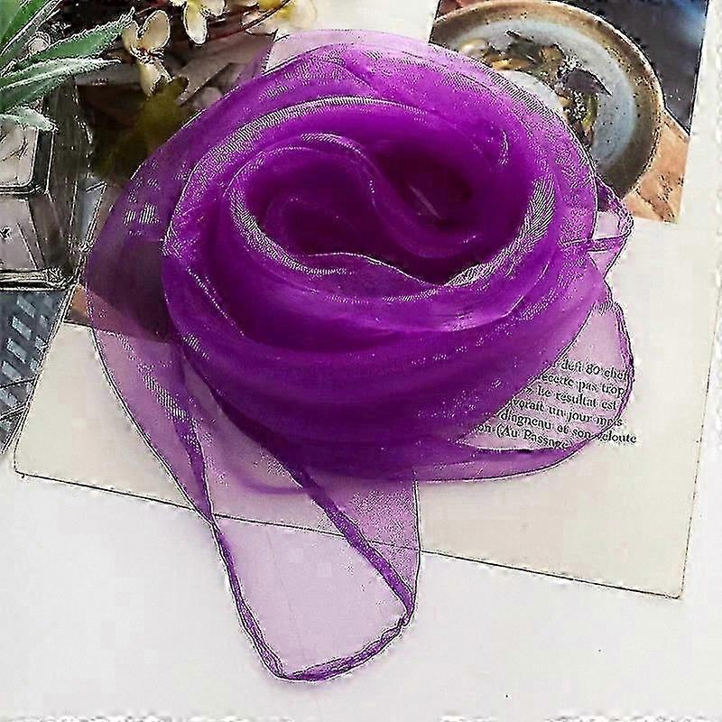 12-Pack Chiffon Square Dance Scarves - 45/60/70cm, Assorted Candy Colors