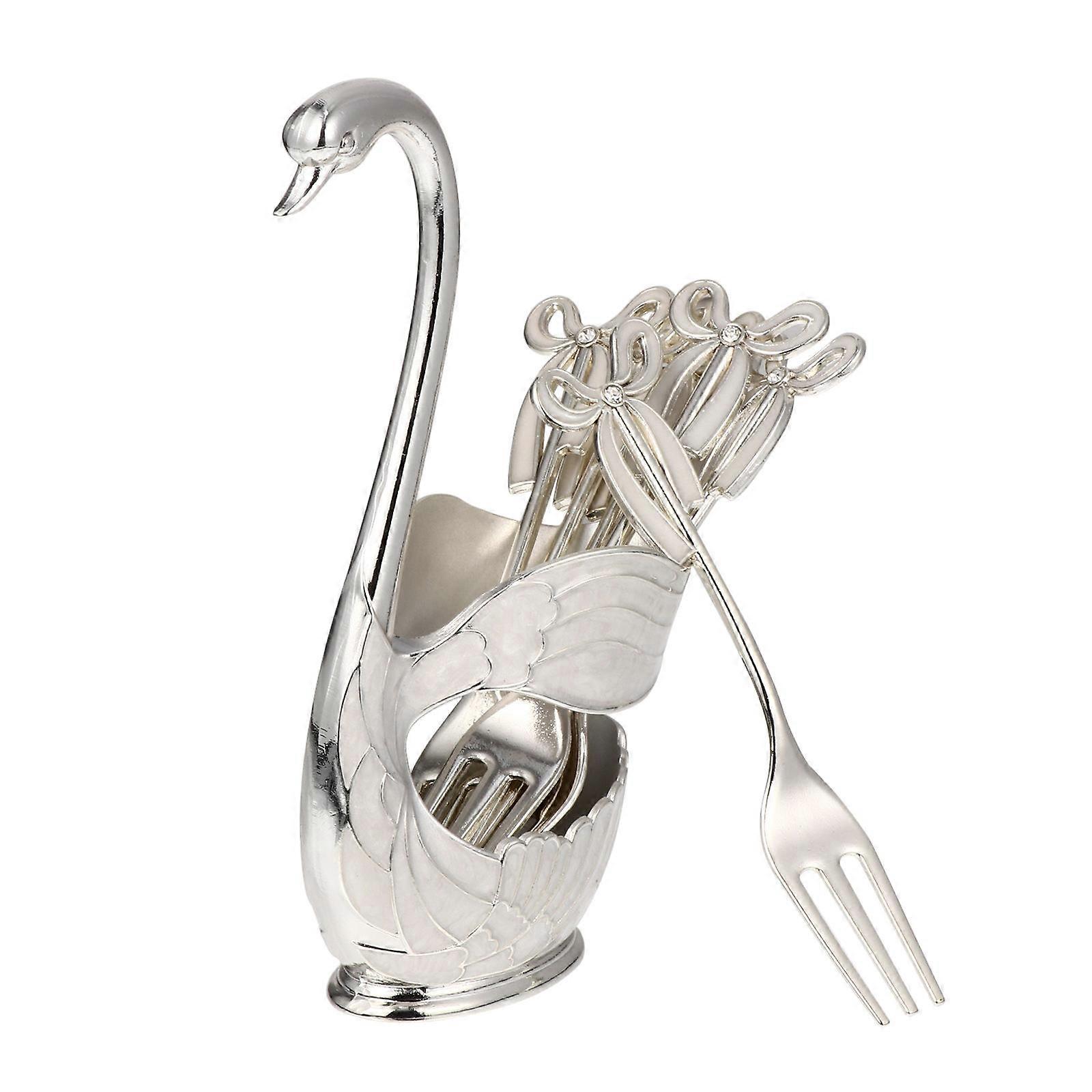 Fruit Fork Appetizer Forks for Home Use 1Set Silver Zinc Alloy