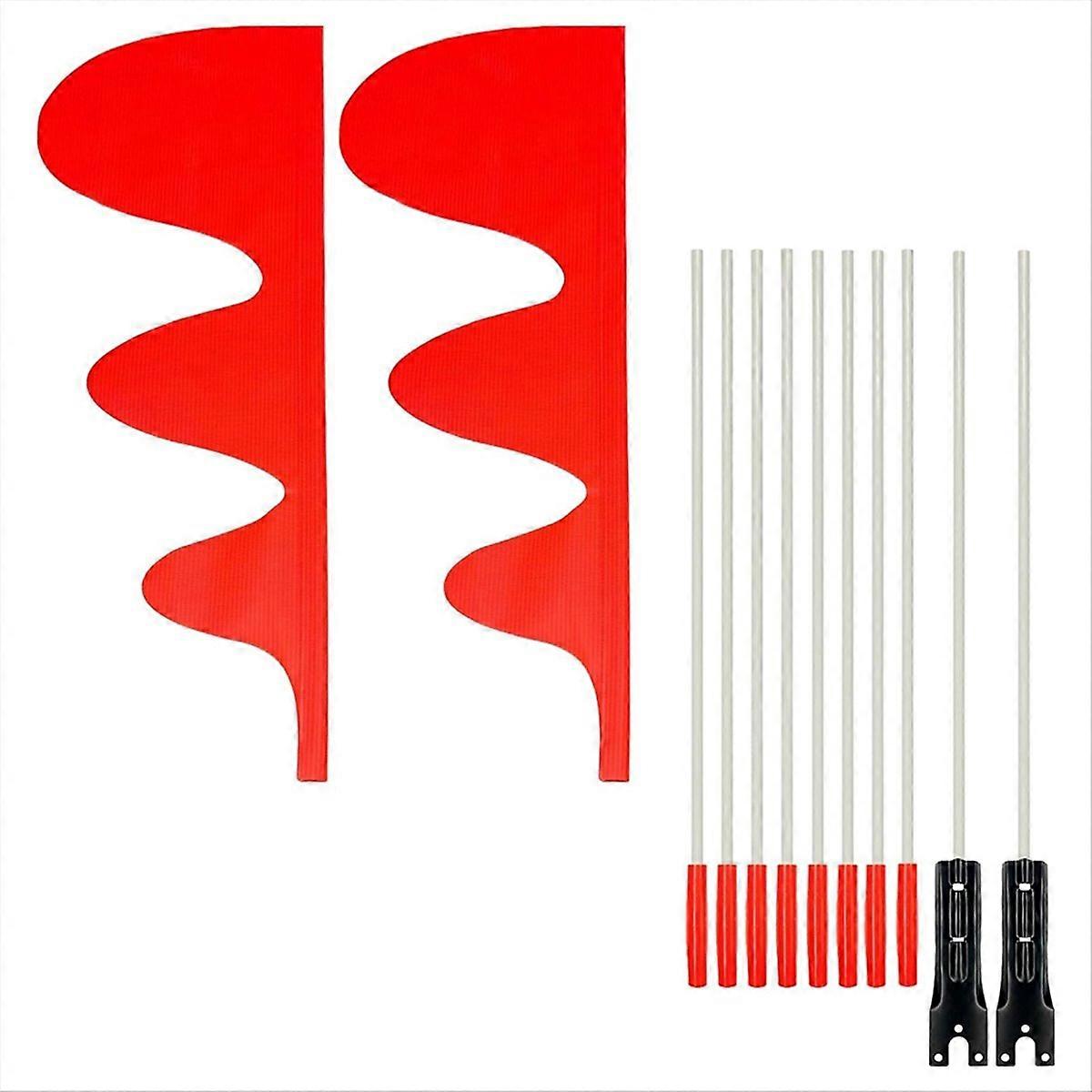 2 Pcs 6 Feet Height Dinosaur Tail Shape Flag with Poles