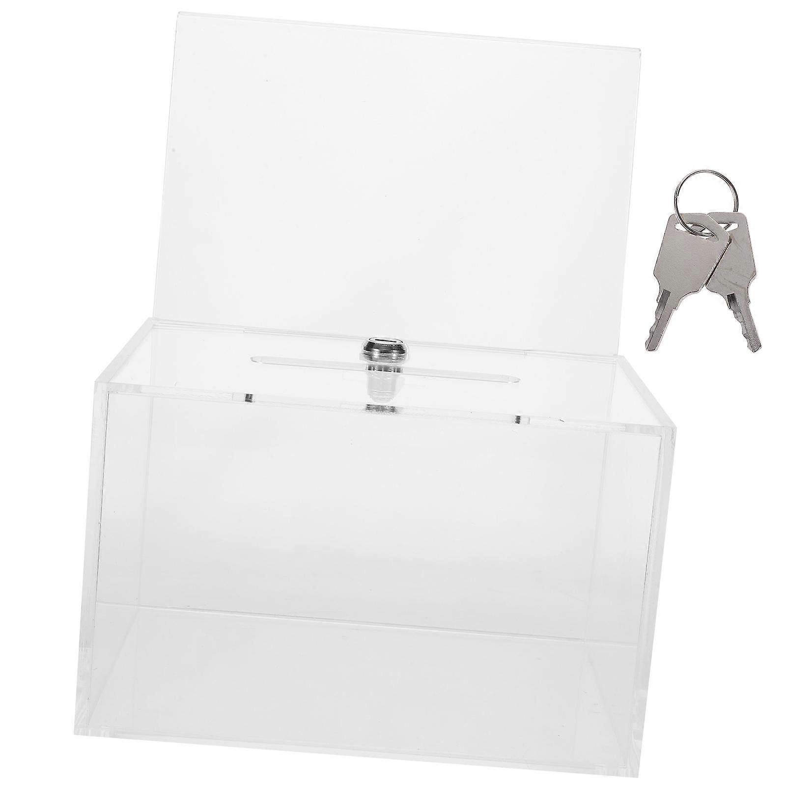 Transparent Suggestion Box with Lock 1Set for Public Use