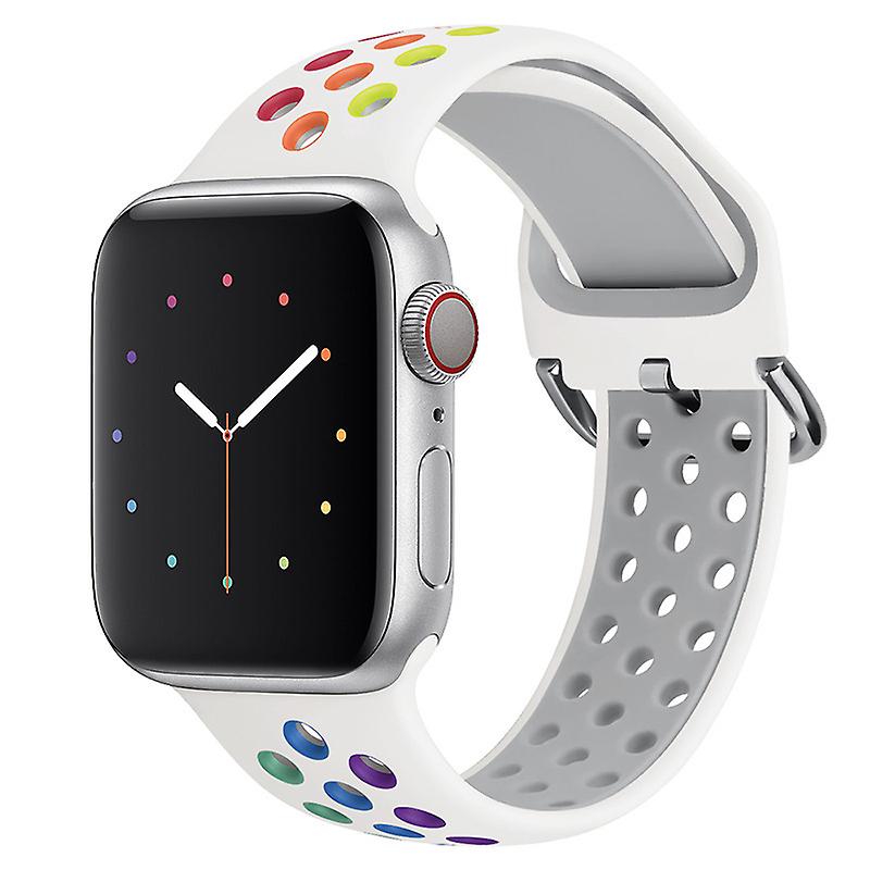 Betterlifefg-adatto per Apple Watch 7 Cinturino in silicone bicolore  Iwatch7 Cinturino sportivo bicolore, colore bianco, 38/40/41mm | Fruugo CH