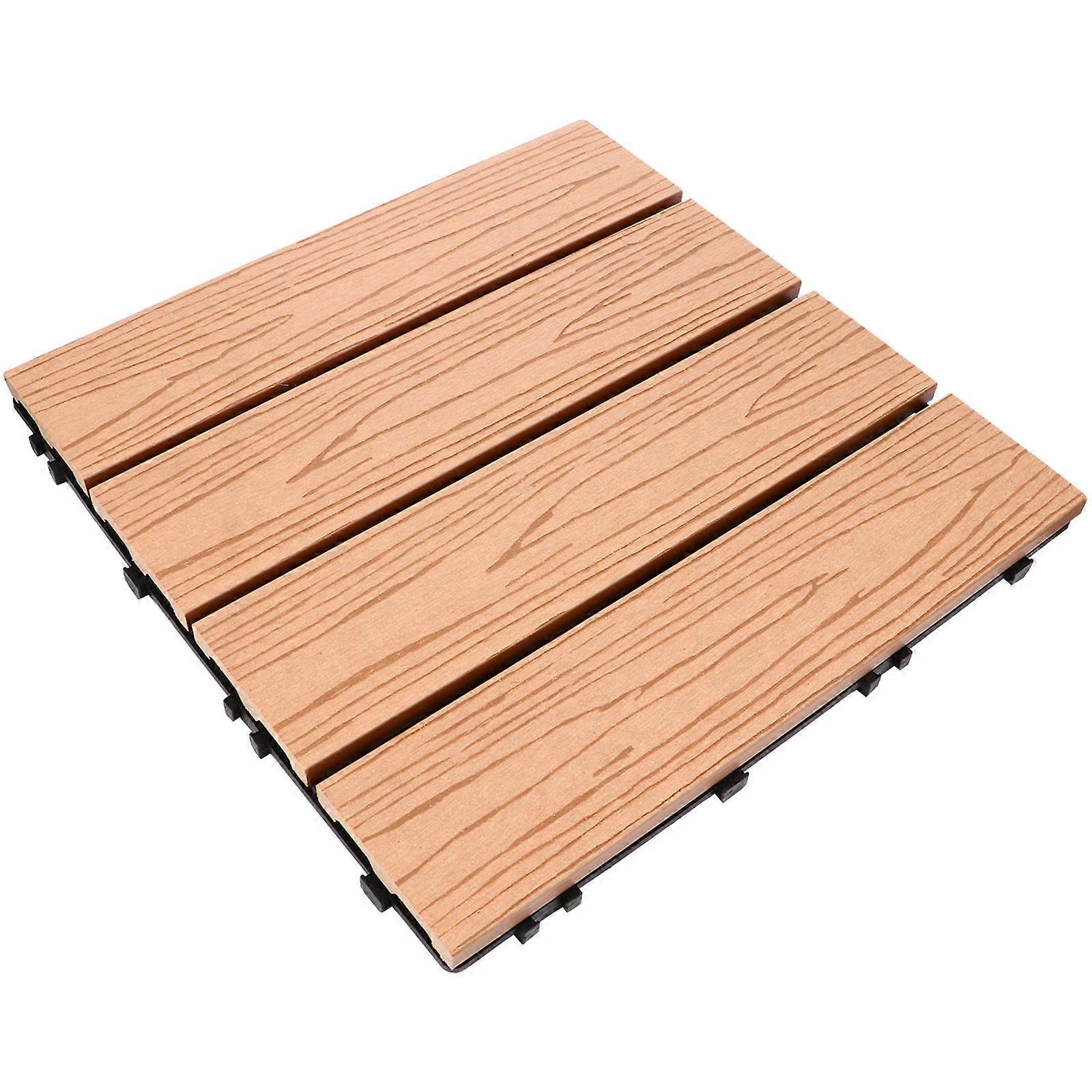 Splicing Floor Wood Plastic Multipurpose Garden Flooring Durable Square Brown 1Pcs