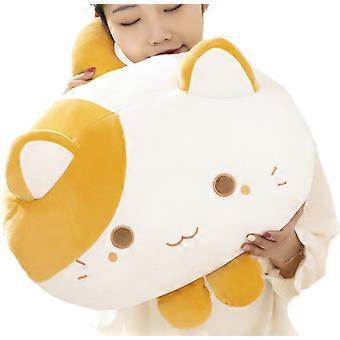 Cuscino rotondo giallo a forma di gatto tigrato, carino e adorabile, da 50 cm, ideale come regalo per bambini e innamorati.
