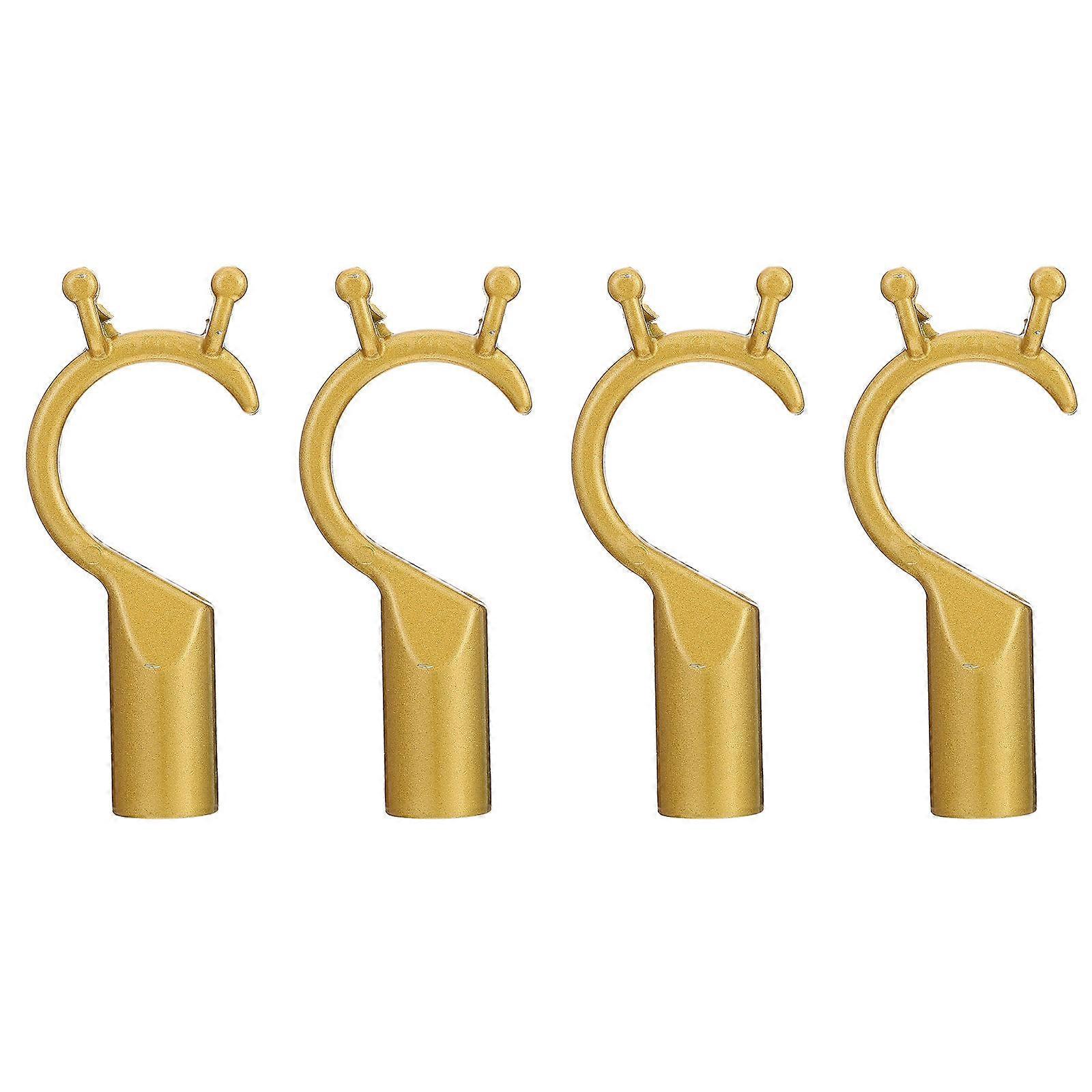 Golden Clothes Fork Head Replacement for Clothes Rod 8Pcs