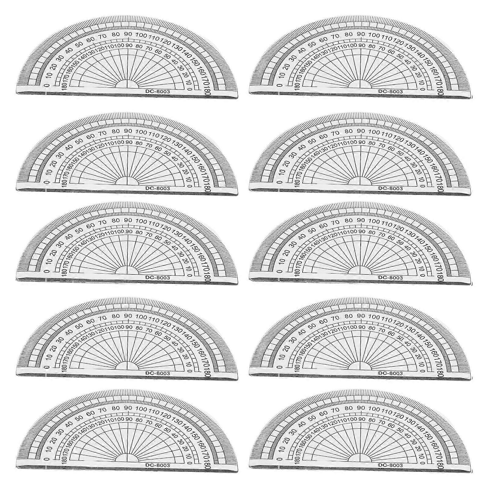 Plastic 180 Degrees Protractor for Angle Measurement 20Pcs Pack
