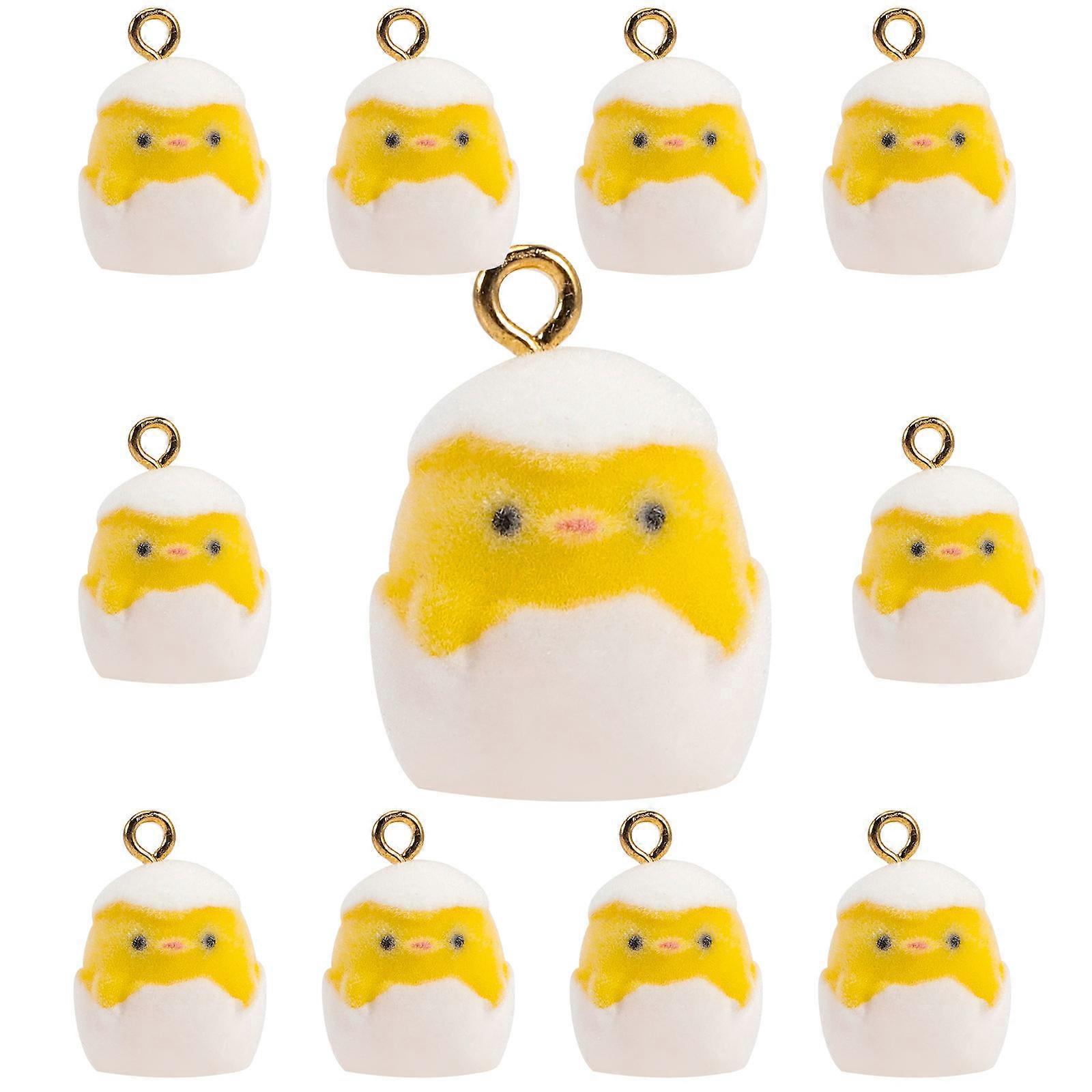 Easter-Themed Chick Eggshell Pendant Accessory for Decor 10Pcs DIY Material