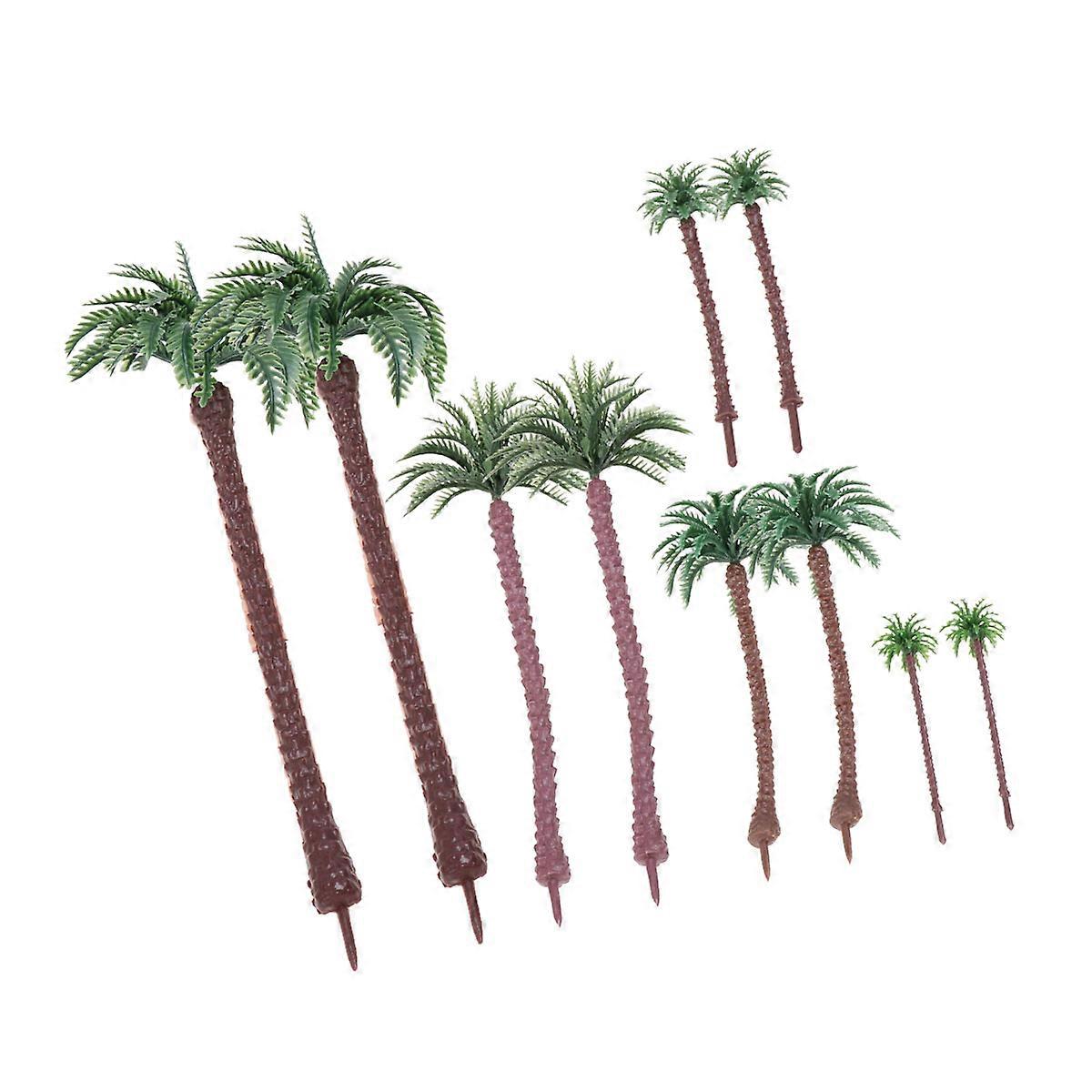 Model Tree Palm Tree Model for Landscape 10Pcs Green Plastic Set